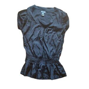 Black Satiny Top Size Small  ---